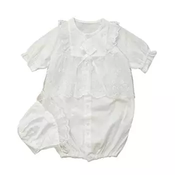 Лето, созданное для того, чтобы выписаться из больницы после посещения детского комплекта одежды с рисунком медведя и шапочкой, Япония, святилище, платье, 2 предмета белый