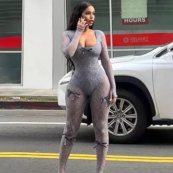 Лето-весна, женский комбинезон с вырезами и бантом на шнуровке, женский трендовый комбинезон без бретелек L чёрный