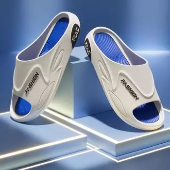 Летом новые пары носят спортивные пляжные сандалии мужские нескользящие шлепанцы дома отдых на свежем воздухе необходимы 40-41 чёрный