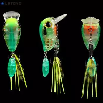 LETOYO 40 мм/8 г пластиковая плавающая приманка с хорошей прочностью, жесткая приманка с имитацией пера для рыбалки