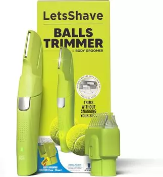LetsShave Balls & Body Trimmer для мужчин Электрический триммер для волос в паху и на лобке Время работы 90 минут Уникальная V-образная головка Стиль Ультратонкие лезвия Pack of 1
