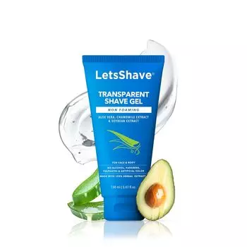 LetsShave Прозрачный гель для бритья для мужчин и женщин - 150 г Гель для чувствительной кожи перед бритьем Прозрачная текстура, интенсивное увлажнение, для влажной и сухой кожи 150 g