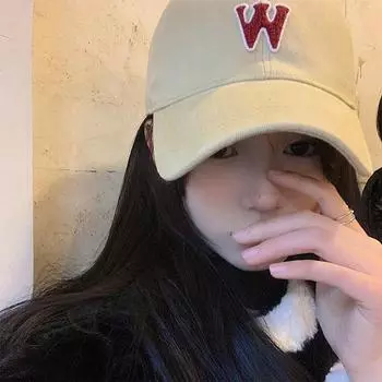 Letter baseball cap women s spring summer face small deep top cap big head circumference wide brim hat tide Normal head circumference (54-60) чёрный