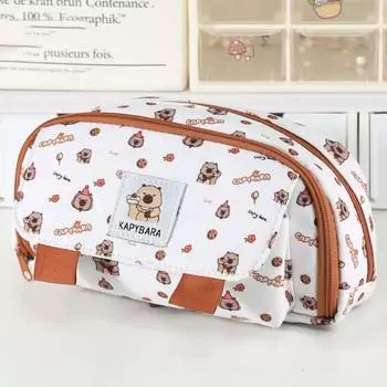 Letter Cartoon Pencile Case Anime Capybara Makeup Bag Fashion Capybara Pencile Bag Travel чёрный