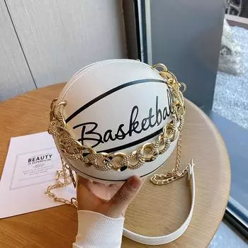 Буквенная цепочка, тренд личности 2024 года, новая мода, корейская версия, иностранный стиль, текстура, простая женская сумка через плечо, маленькая круглая сумка белый