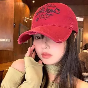 Letter Fashion Embroidered Baseball Cap Women Cotton Sun Protection Hat Casual