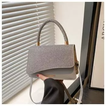 Letter Fashion Printed Glossy Material Women Leisure Single Shoulder Bag Square