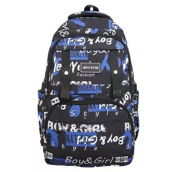 Letter Graffiti Trendy Style Neutral Large Capacity Student Backpack Teens For