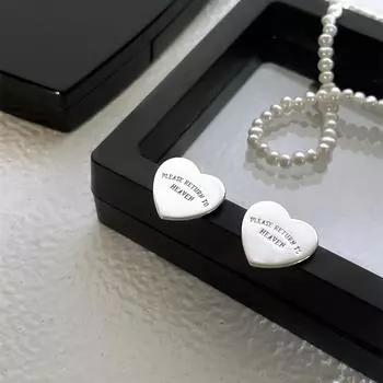 Letter love stud earrings female niche ins temperament 925 silver needle design high-end light luxury 2025 new stud earrings fashion 925 silver needles