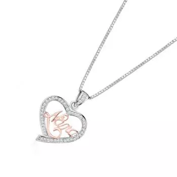 Letter Mama Micro Diamond set Golden Rose Gold Necklace