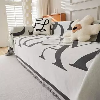 Современный простой чехол для дивана с буквенным принтом, универсальный тканевый чехол для дивана на четыре сезона, нескользящее полное покрывало, чехол для дивана с защитой от царапин 180X130