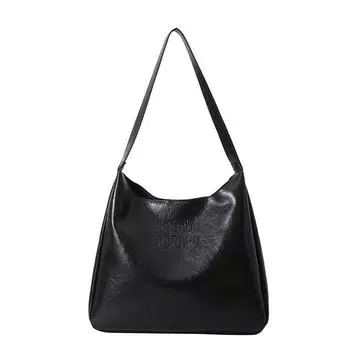 Letter Pattern Vintage Large Capacity Women Tote Bag For Enthusiasts Fashion Black