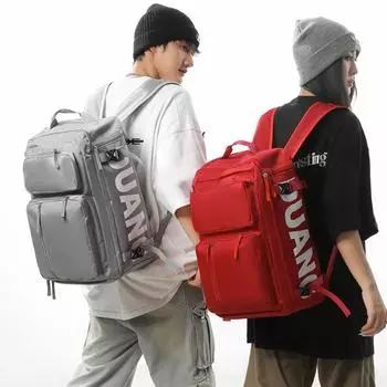 Мужская дорожная сумка с принтом букв, женский рюкзак большой вместимости, многофункциональная багажная сумка светло-серый