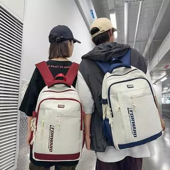 Школьный рюкзак с принтом букв, женский рюкзак большой вместимости, мужской рюкзак для компьютера, рюкзак для ученика младших классов фиолетовый