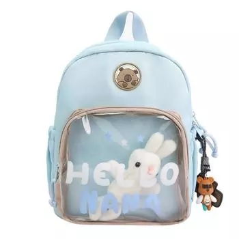 Letter Print Student Schoolbag Children s Lightweight Backpack for Boys Girls синий