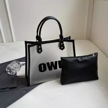 Прозрачная сумка через плечо с буквенным принтом 2024 года, летняя модная сумка для детей и мам в иностранном стиле, переносная сумка-тоут прилив прозрачный