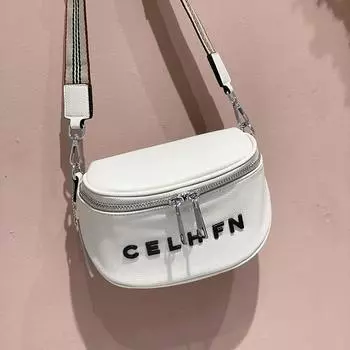 Letter semicircular casual bag single shoulder crossbody niche women s bag 2025 new versatile king breast bag белый
