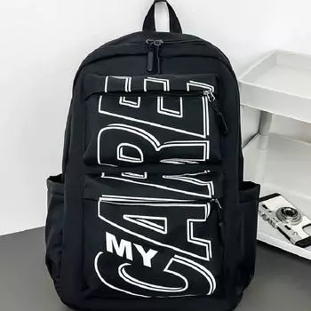 Letter Simplified Pattern Large Capacity Student Backpack For School Outdoor And Style 1