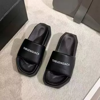 Letter slippers women s summer outer wear spring and summer new fashion casual one-word slippers beach sandals 35