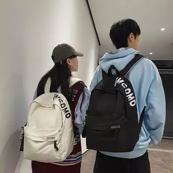 Letter Student Schoolbag Men s Large Capacity Computer Travel Backpack Lightweight Women s Backpack бежевый