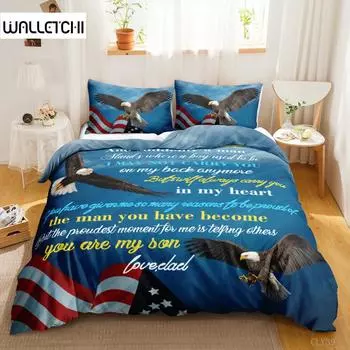 Letter To Son Duvet Cover Set Quote Saying Well-Known Saying Aphorism Bedding Set Inspirational Letters Polyester Qulit Cover EU single(135x200cm)