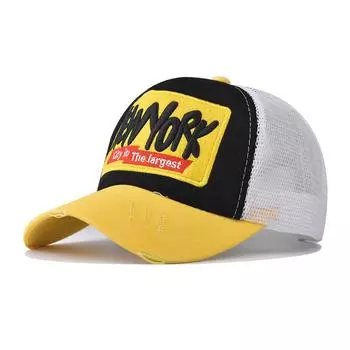 Letter York New Embroidered Cotton Cap Mesh Baseball Hat For Outdoors Activities