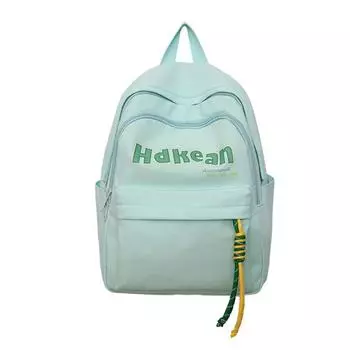 Letters Backpack College Style Large Capacity Student Schoolbag Unisex Travel Backpack Small зелёный