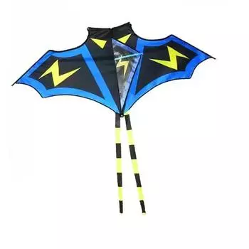 Летучая мышь Креативный Молния Кайт Прочные стекловолоконные стержни Семейные мероприятия на открытом воздухе Blue 1.55m