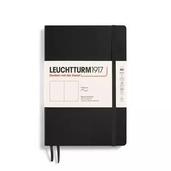 Leuchtturm Блокнот A5 Без линовки Мягкая обложка Черный 318651 Официальный импорт чёрный