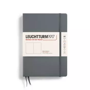 Leuchtturm Note A5 Plain Anthra Sheet 344785 Подлинный импортный продукт
