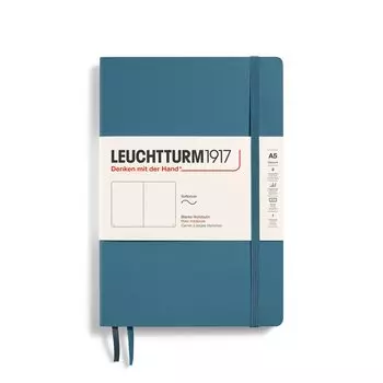 Leuchtturm Note A5 Plain Soft Cover Stone Blue 363398 Regular Imported Product
