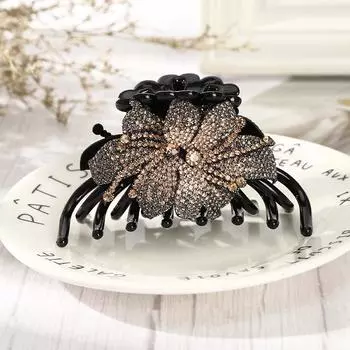 LEVAO Элегантный цветок из стразов Захват для волос для женщин Винтажные хрустальные головные уборы Модный зажим-паук Заколки Аксессуары для волос