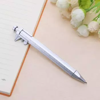 Level Ballpen Cursor Multifunction Stationery Office Supplies Gifts School Scale Ruler Pen серебряный