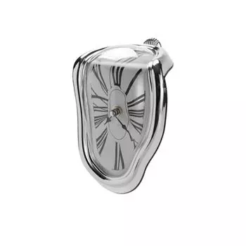 Leverde Dali Soft Clock Interior Table Clock 90 Degree Bent Art Clock Stylish Idea Goods Silver серебряный