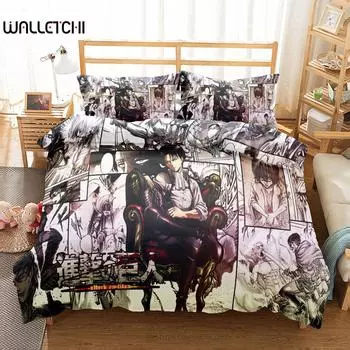 Levi Ackerman Пододеяльник Комплект постельного белья King Queen Double Full Twin Single Size EU single(135x200cm)
