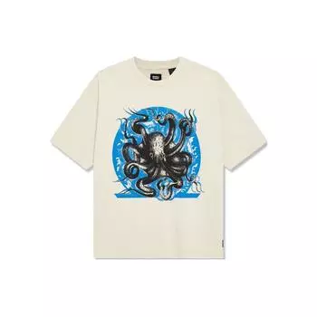 Levis с животным принтом, пуловер с круглым вырезом, прямая футболка с короткими рукавами, мужские топы, абрикосовый A1005-0020