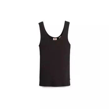 Levis Slim Fit однотонная майка без рукавов женские топы черные A5906-0000