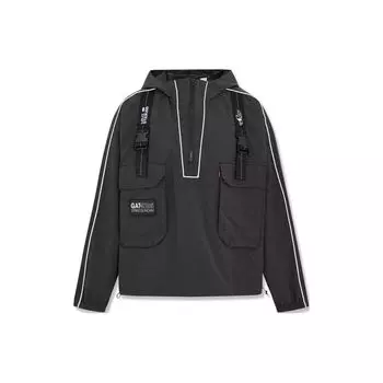 Levis X Gundam SS24 Цветной блок Аниме Мобильный костюм с принтом Половина молнии с капюшоном Мужские куртки Черный A7411-0000