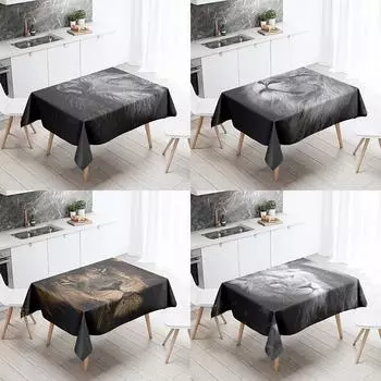 Лев джунгли животное скатерть открытый кемпинг анти-пятно водостойкая прямоугольная кухонный обеденный стол домашний декор 40x70cm