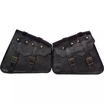 Левая и правая 1 пара кожаных боковых мотоциклетных седельных сумок, седельные сумки на кофры чёрный