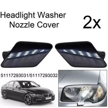 Левая и правая пара насадки омывателя фар, накладка, крышка, окрашенная 51117293031 51117293032 для BMW F30 F31 3 серии 2012-2015 чёрный