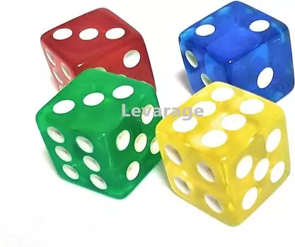 Леваридж Цветные 4 кубика Прозрачный тип кубика КОСТЬ