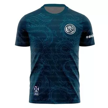 Левиатан Джерси 2024, новый дизайн команды, мужская униформа для киберспорта, одежда для любителей игр, футболка с короткими рукавами и 3D принтом, футболки с узором дракона S белый