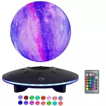 Левитирующая лунная лампа 3D Galaxy Moon Light Магнитный левитационный лунный ночник имеет 16 цветных светодиодных режимов освещения для дома, креативный подарок для детей
