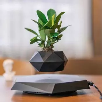 Левитирующий горшок для растений Плавающий вращающийся горшок для бонсай Тихий магнитный привлекательный подвесной горшок для растений для домашнего офиса Маленькие растения B