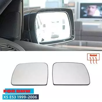 Левое и правое боковое белое обогреваемое стекло зеркала заднего вида с широким углом обзора для BMW X5 E53 1999 2000 2001 2002 2003 2004 2005 2006