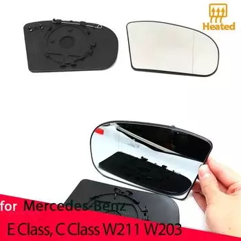 Левое и правое боковое зеркало с подогревом, стекло, широкоугольное зеркало заднего вида для Mercedes-Benz E-class C-class CE Class W211 1pc Left