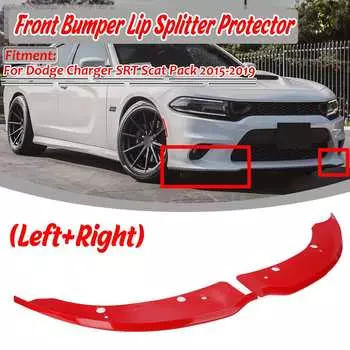 Левый и правый передний бампер автомобиля сплиттер дефлектор губ диффузор спойлер защита для Dodge Charger SRT Scat Pack 2015-2019 красный