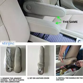 Левый и правый серый чехол на подлокотник из ПУ кожи для Honda Odyssey 2005-2010