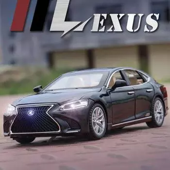 Lexus LS500H Моделирование литой игрушечной машинки Звуки и свет Инерционный автомобиль 1:32 Подарки из сплава для детей